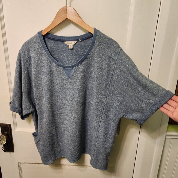 Toad & Co Women's L blue knit top - Picture 2 of 7